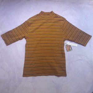Known Supply/Krochet Kids Mustard Mock Neck Tee